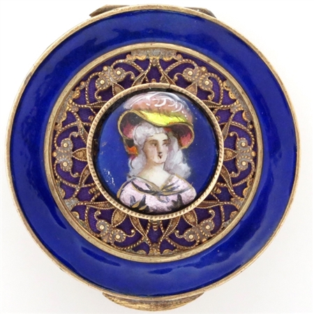 Delightful 1880's French Limoges Enamel Portrait Bronze