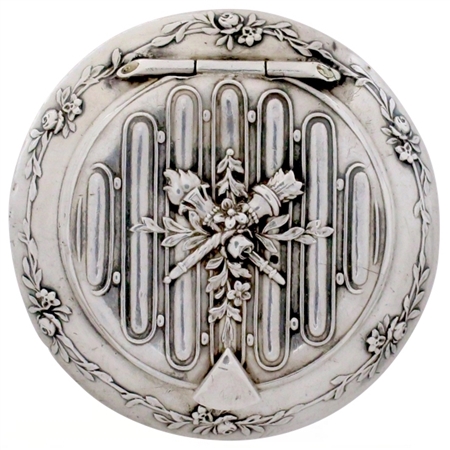 Beautifully-detailed Embossed Sterling Silver Patch Box