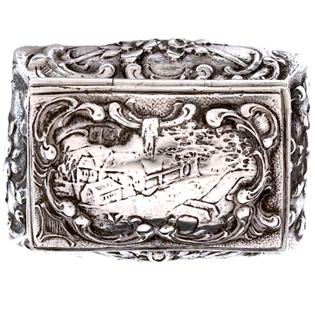 Beautifully-detailed Embossed Sterling Silver Patch Box