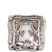 Delicate Embossed Plum Blossoms Adorn Rare Antique Art Nouveau Sterling Silver Case