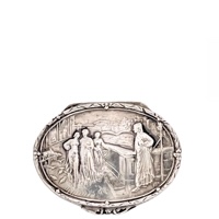 Beautifully-detailed Embossed Sterling Silver Patch Box