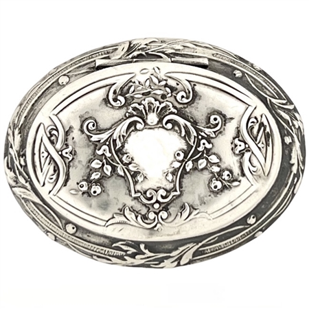 Elegant  Embossed Leaves and Flowers on Oval Case