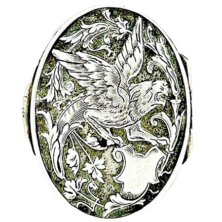 Beautifully-detailed Embossed Sterling Silver Patch Box